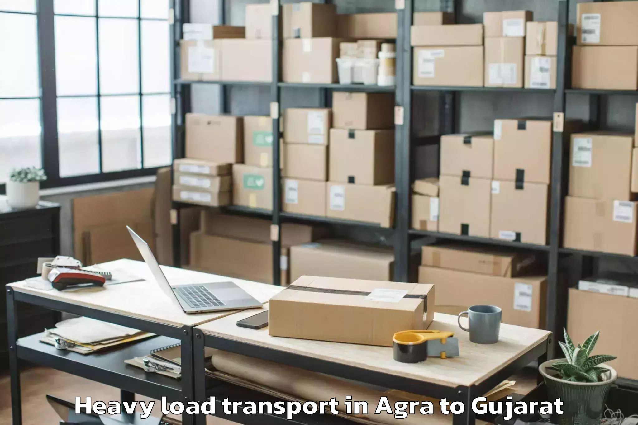 Reliable Agra to Unjha Heavy Load Transport